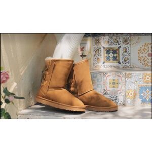 Dream Pairs Sweaty-Buckle-K Girls Faux Fur Lined Winter Boots Size 3